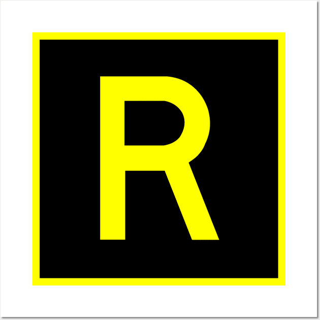 R - Romeo - FAA taxiway sign, phonetic alphabet Wall Art by Vidision Avgeek